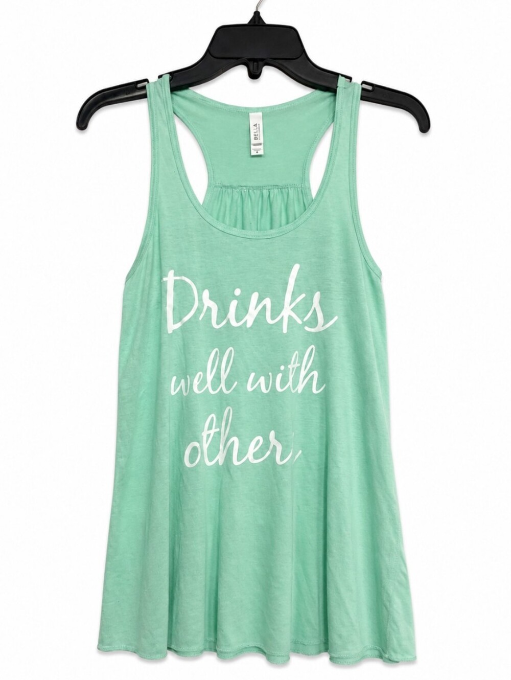 Bella Canvas Women's Mint Green Muscle Tank Size Medium Drinks Well With Others